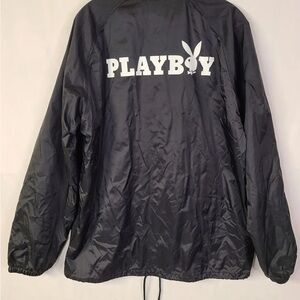 Black playboy windbreaker jacket